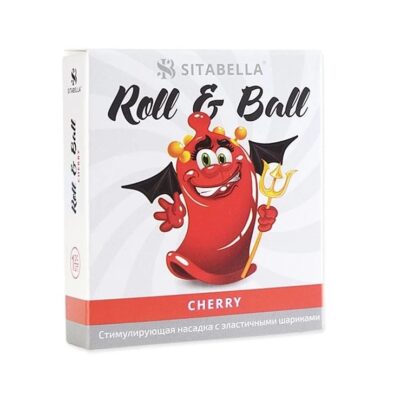 Презерватив с шариками Roll & Ball, Вишня, 3 шт